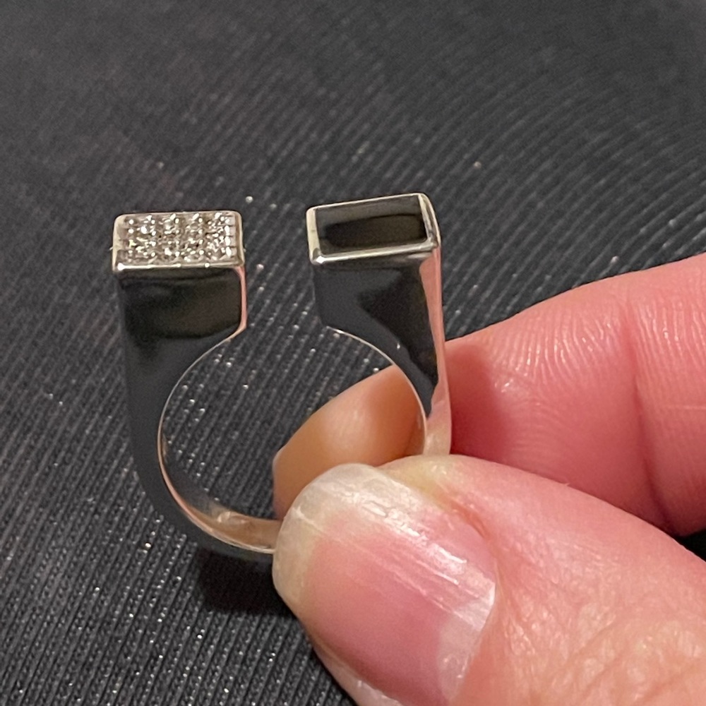 Unique Block ring fits sizes 7-8